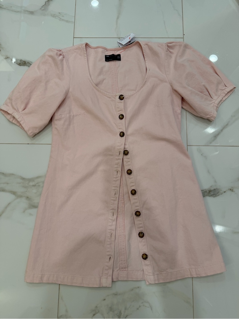 ASOS Light Pink Button-Down Mini Dress